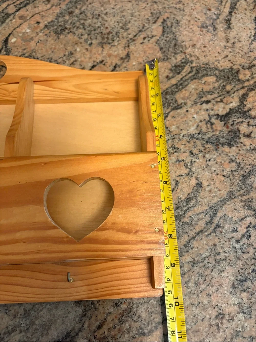 Unbranded Wooden Heart Mail Letter Holder Key Rack Organizer